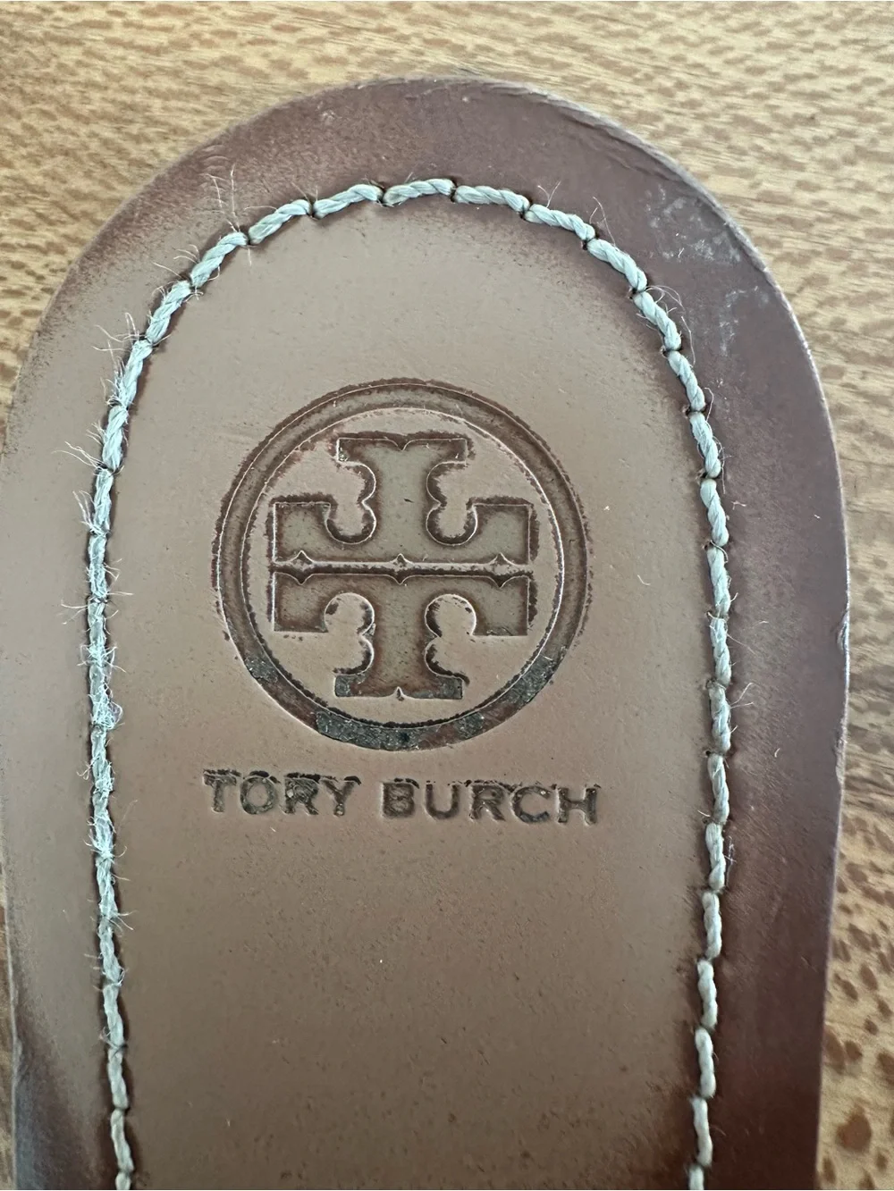 Tory Burch Thatched Preforated Logo Serenity Thong Sandal